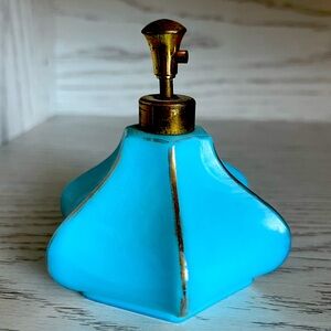 Vintage Blue Milk Glass Perfume Bottle